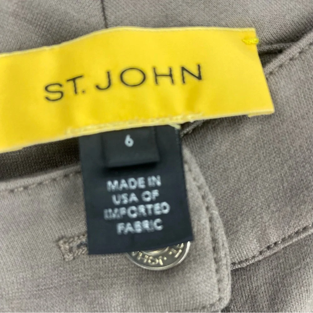 St John Yellow Label Tag Straight Leg Trouser Pants Womens 6 Brown Tan - Picture 3 of 7